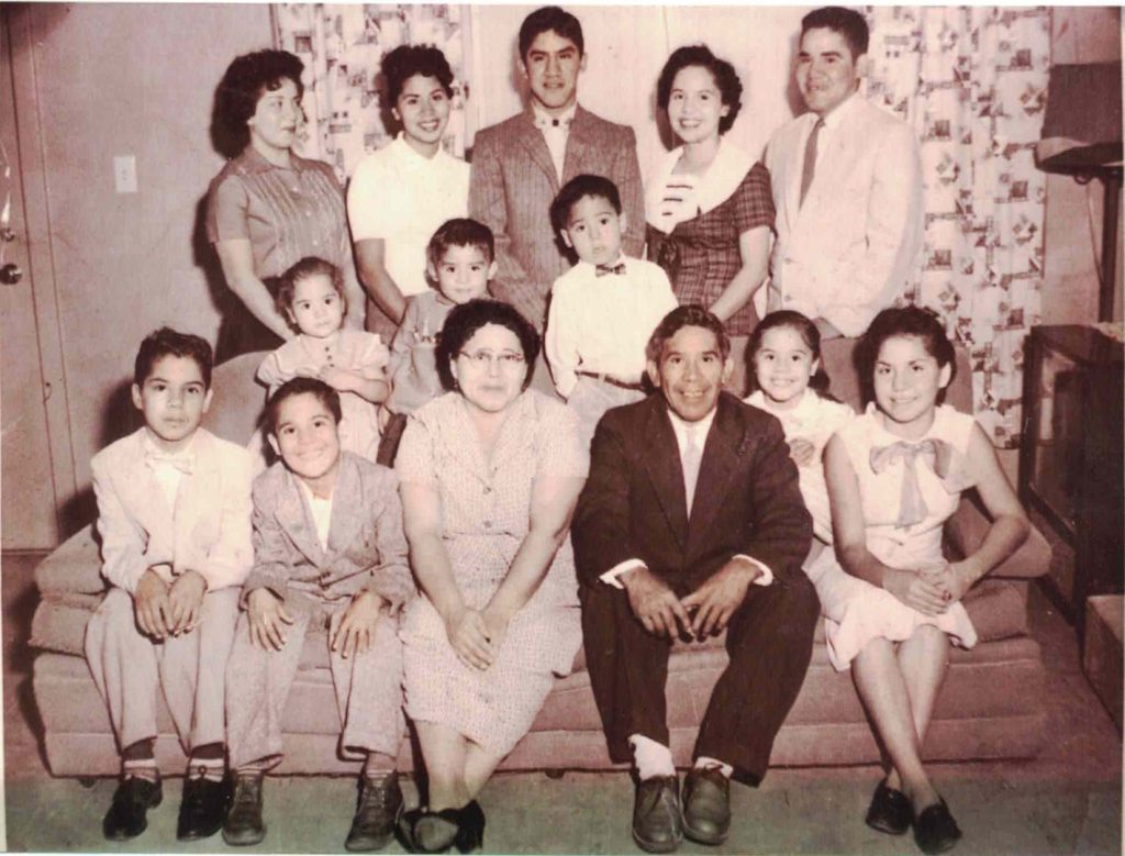 My father, Bunnie B. McCosar, was one of thirteen children. This is a family photo, probably taken in 1958, when he was 20 years old. Dad is in the very upper right.